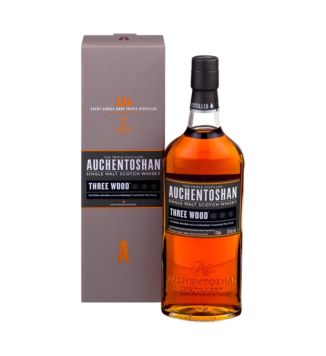 Auchentoshan Three Wood Lowland Single Malt Scotch Whisky 0.7L