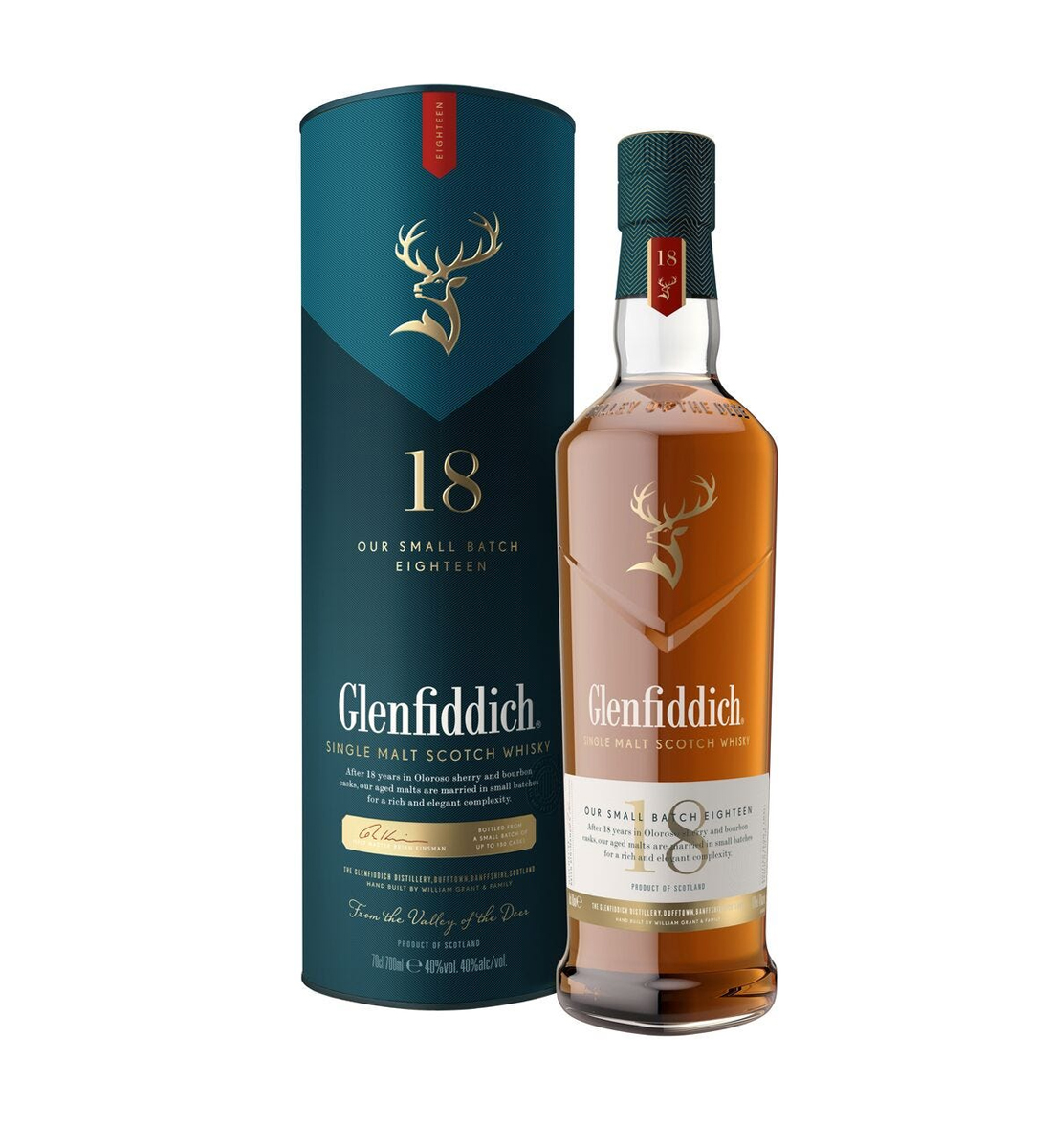 Glenfiddich Our Small Batch 18 ani Speyside Single Malt Scotch Whisky 0.7L